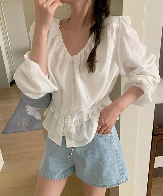 V string blouse-2col