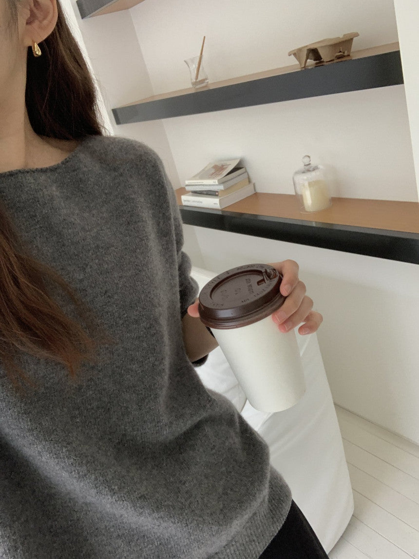 Elin cashmere wholega boat neck knit-4col