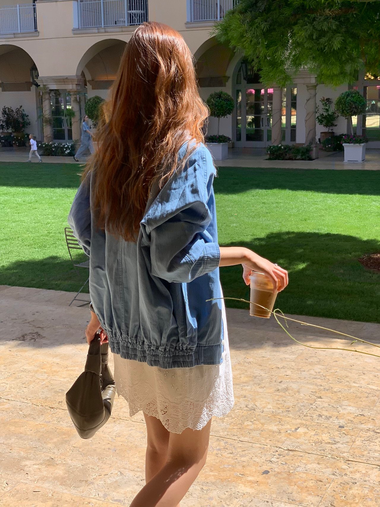 Eloi washed linen denim blouson