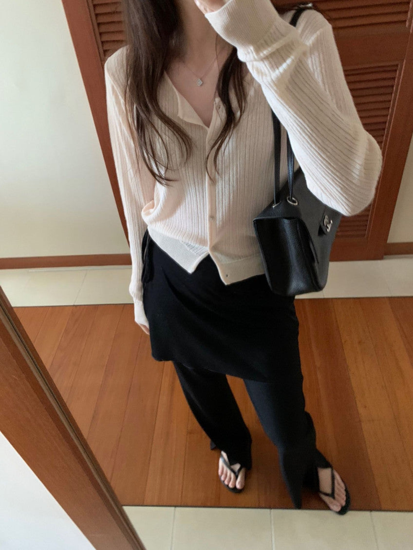 black wrap pants set