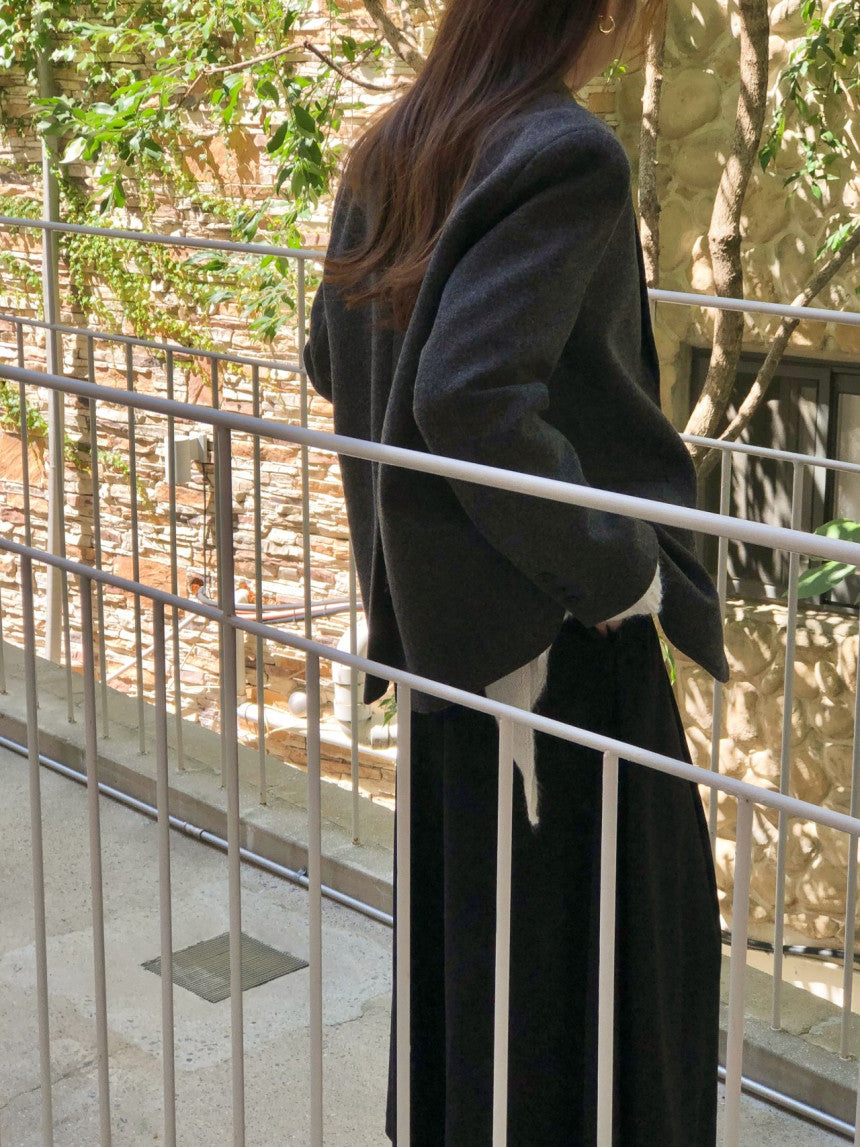 Chestnut wool blazer jacket-2col