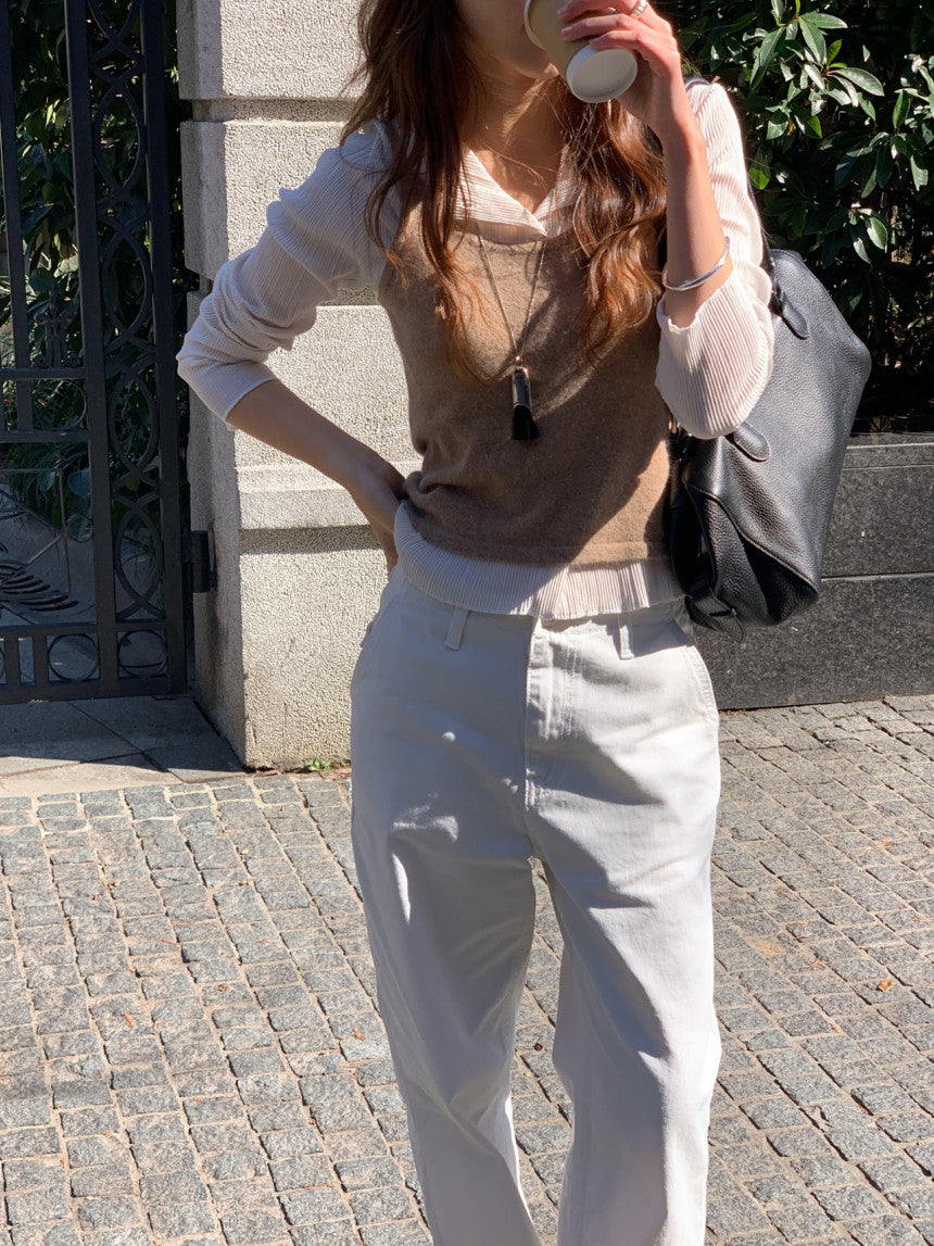 Amel pleats round cardigan-2col