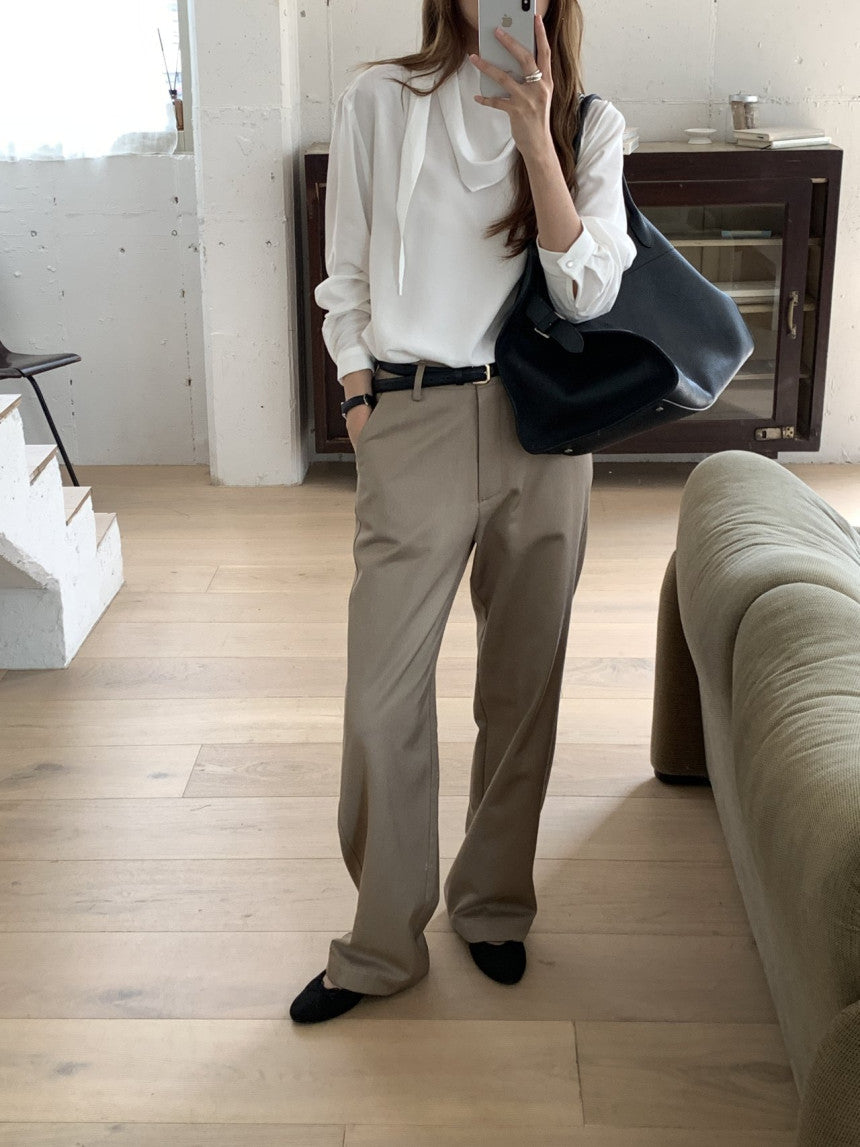 Beline brushed rayon cotton pants-2col