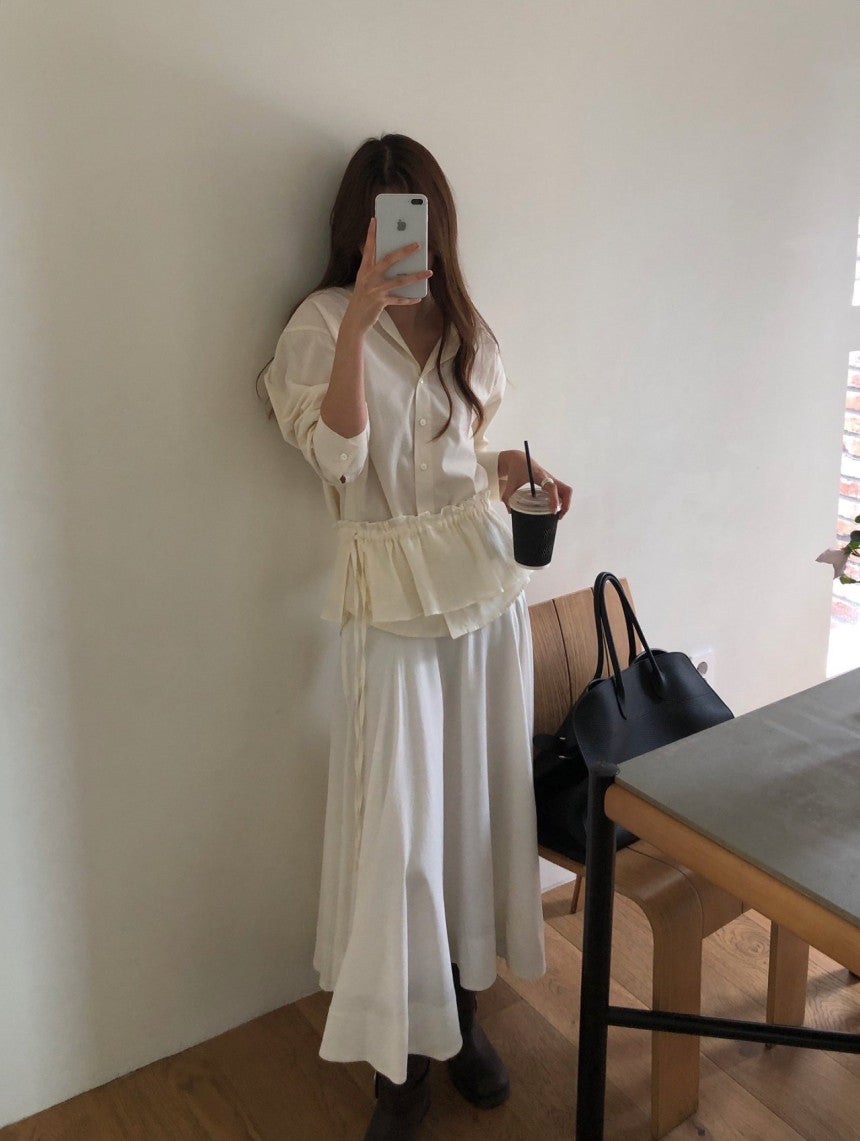 Firenze long flare skirt-2col