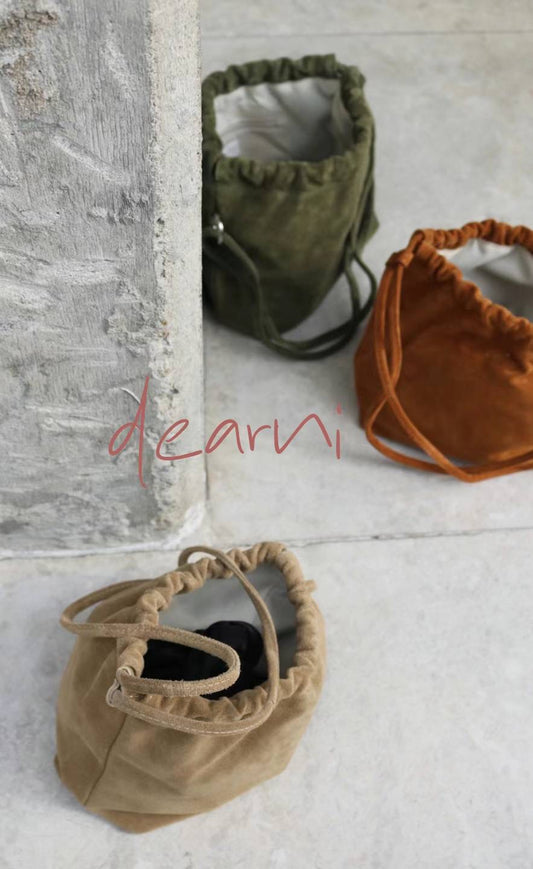 Suede bucket bag-3col