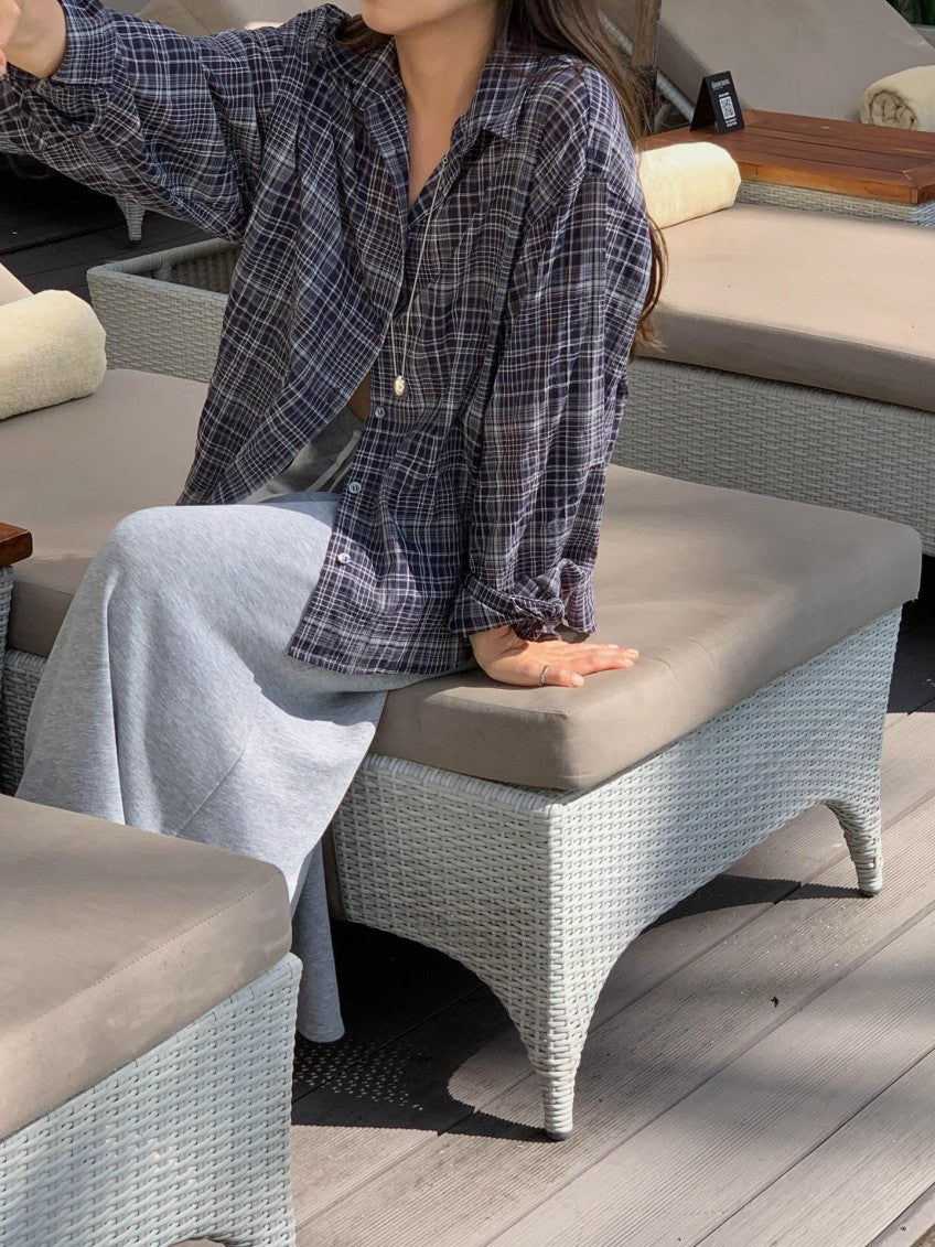 liter villa check shirt-2col