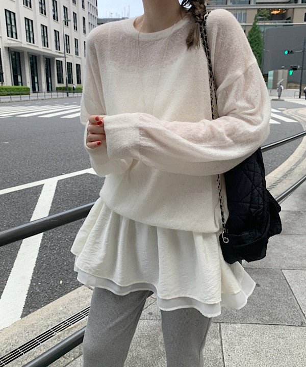 Slow loose alpaca knit-4col