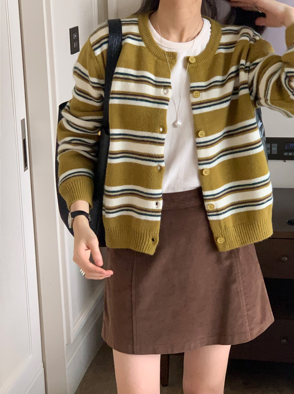 gimo suede lining skirt-2col