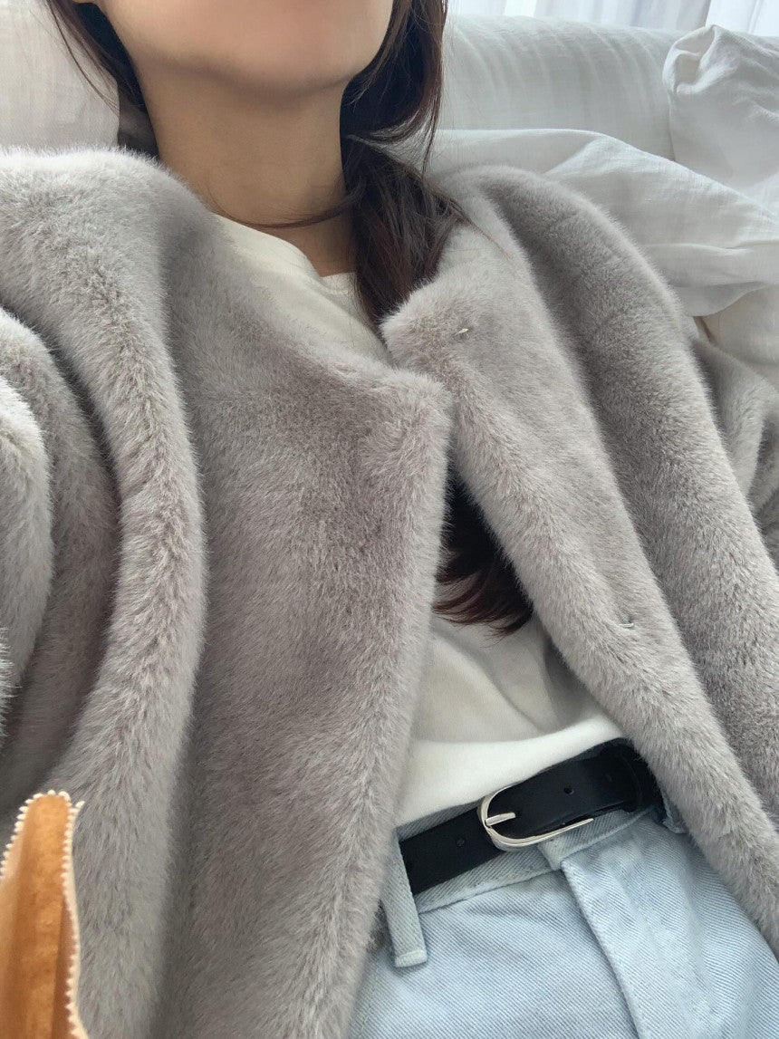 liter sand mink fur jacket-2col