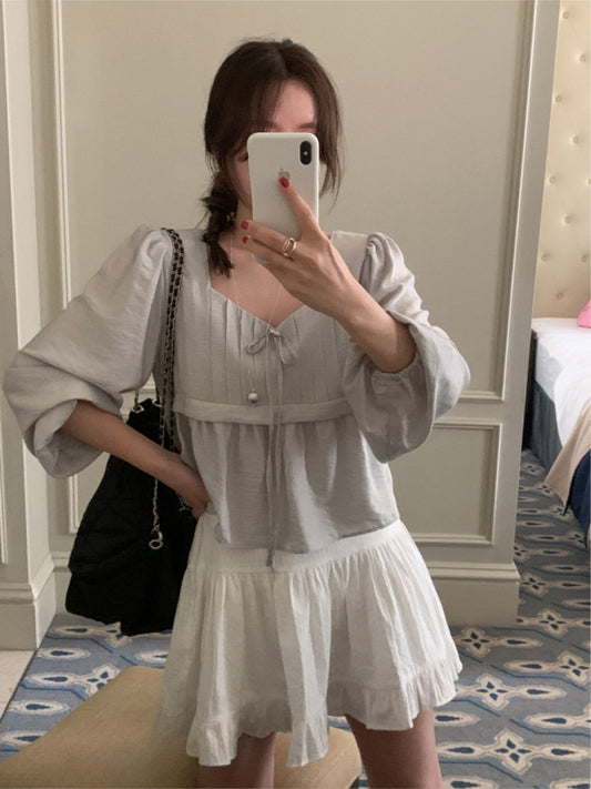 Merry pintuck blouse-2col