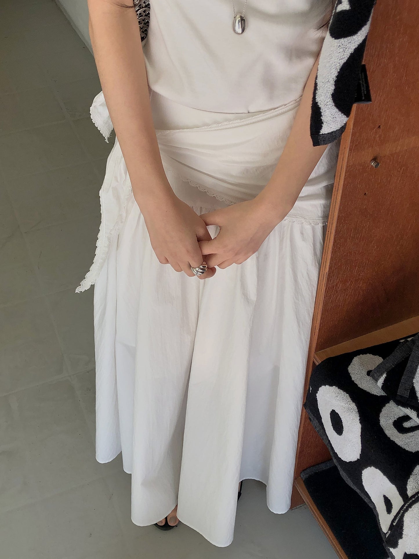 angle scarf&skirt set-2col