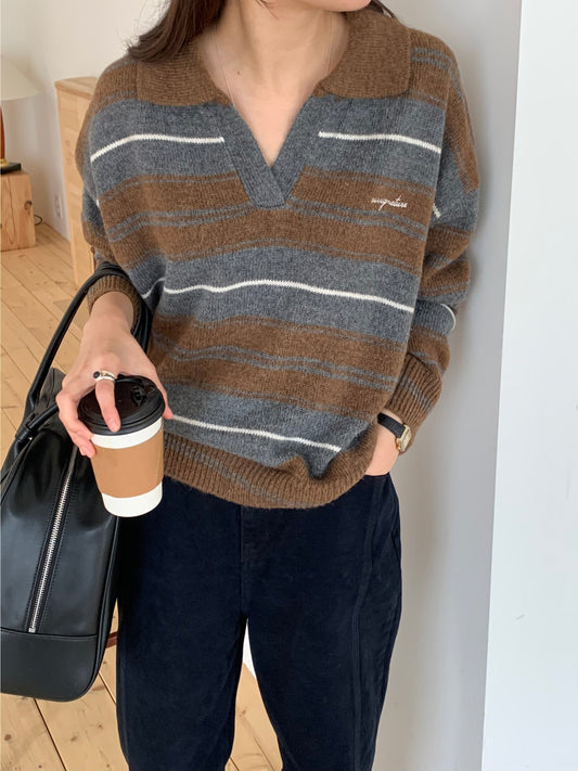 Swan s.t collar knit-2col