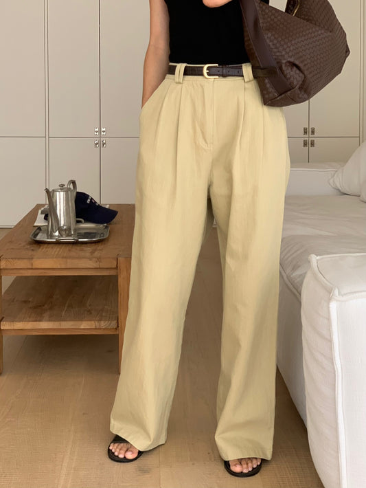 Point cotton pants-2col