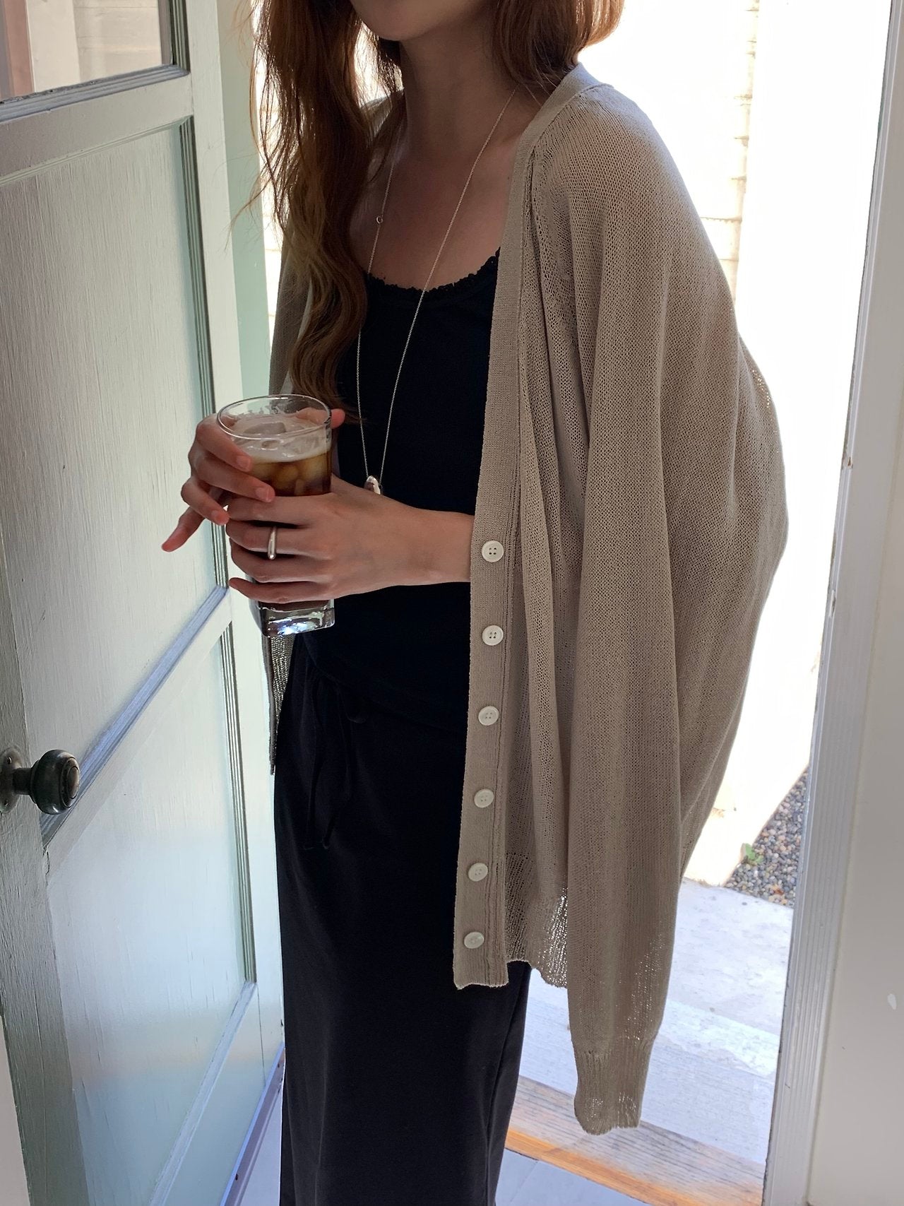 cream即納 Vera summer V-neck cardigan-2col