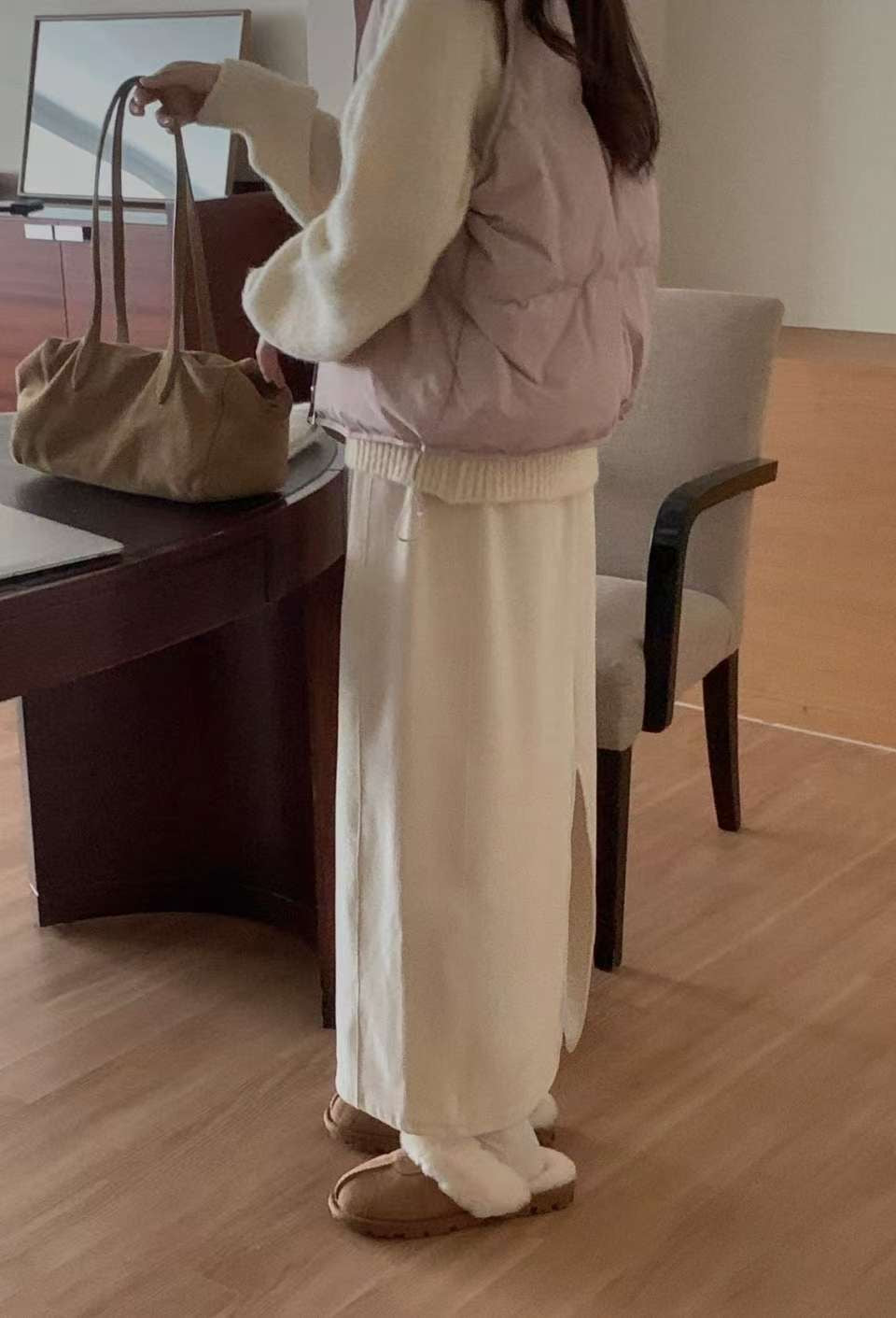 Brownie rib skirt-4col