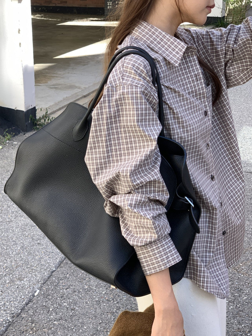 Velour pitch check shirt-2col