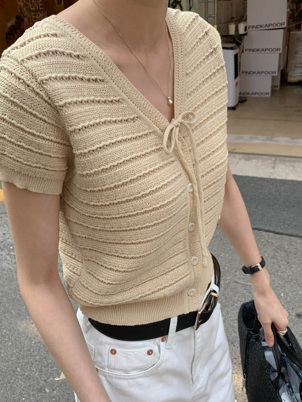 ivory即納 Ami Cardigan-3col