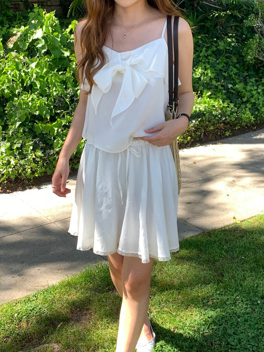Seline ribbon sleeveless blouse-2col