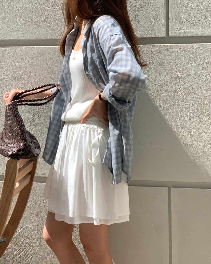 Sally layered tencel short skirt-2col