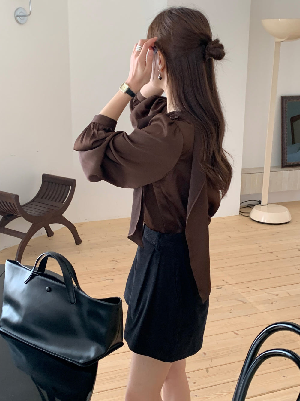 house tie blouse-3col