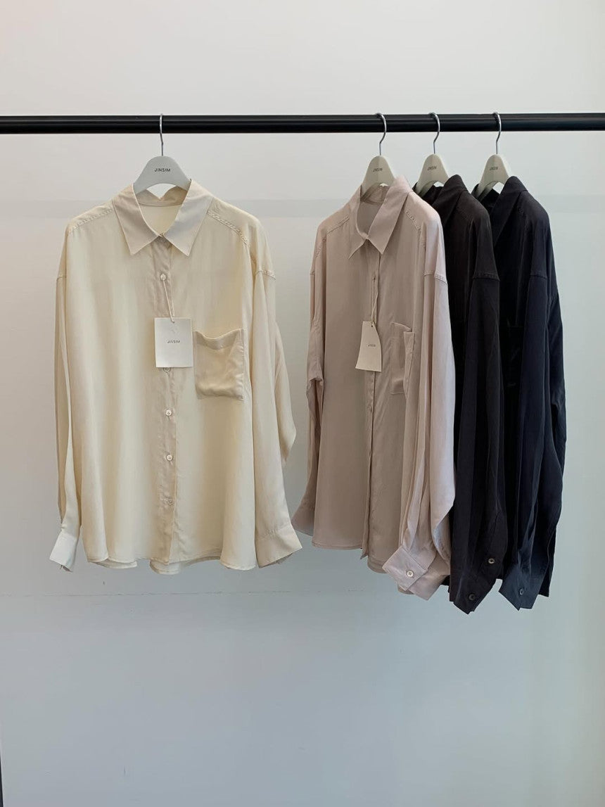 Shine silky blouse-4col