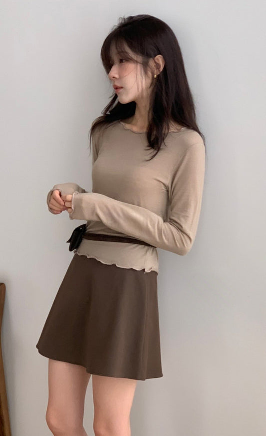 New sandy wool skirt-2col