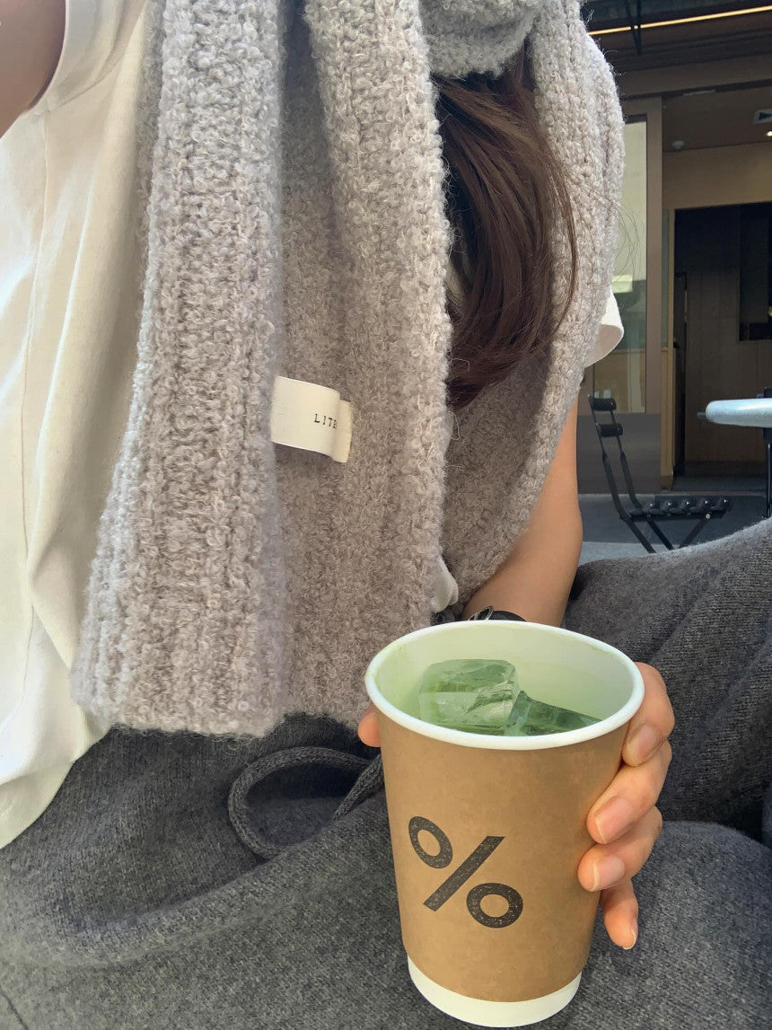 liter baby alpaca boucle muffler-3col