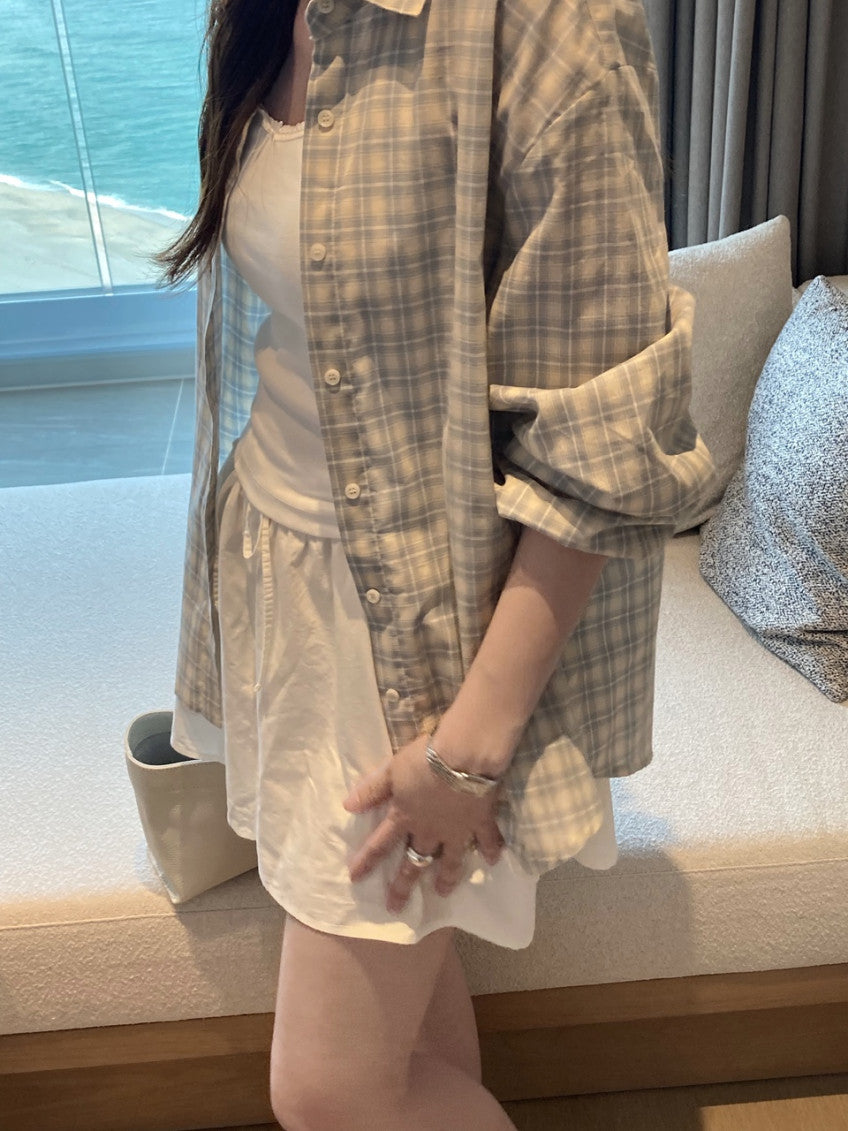 Ripple check shirt-2col