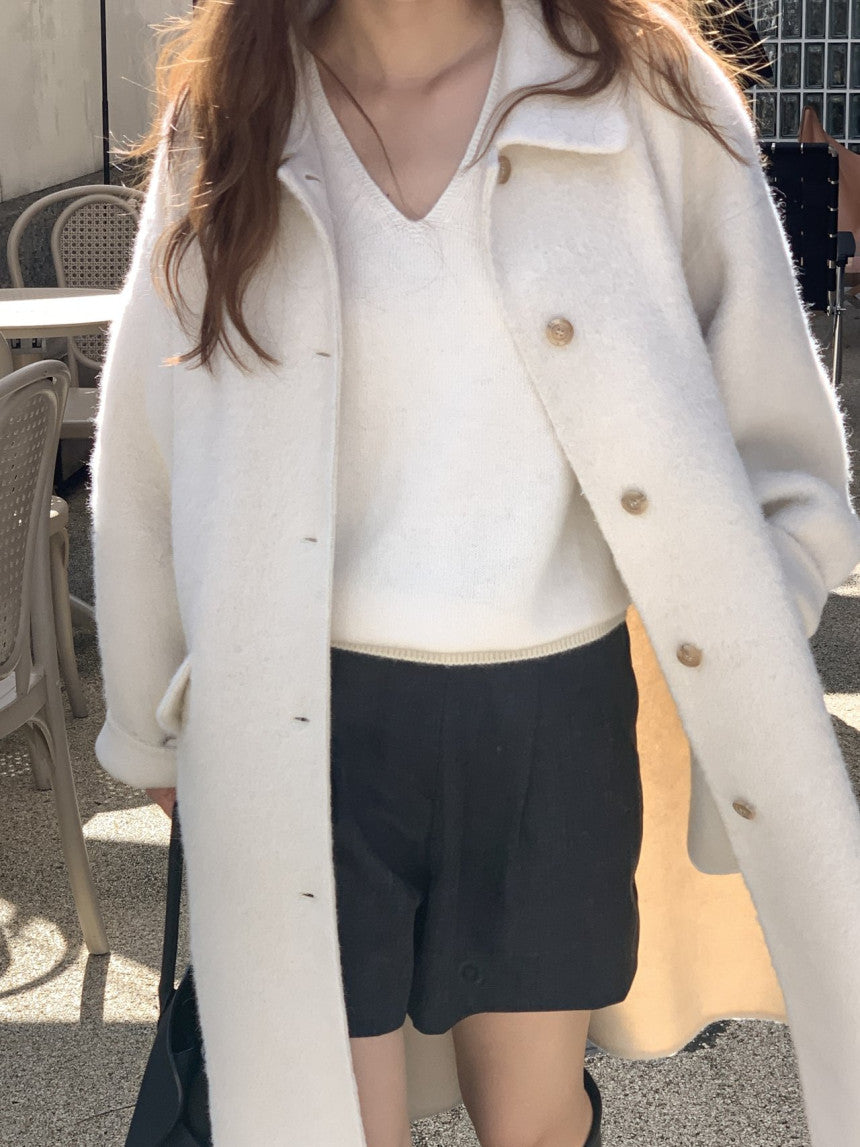 Lea alpaca handmade coat-2col