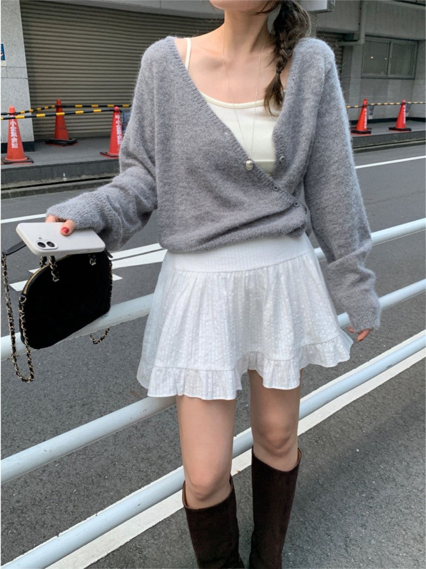 Standing wrap cardigan-3col