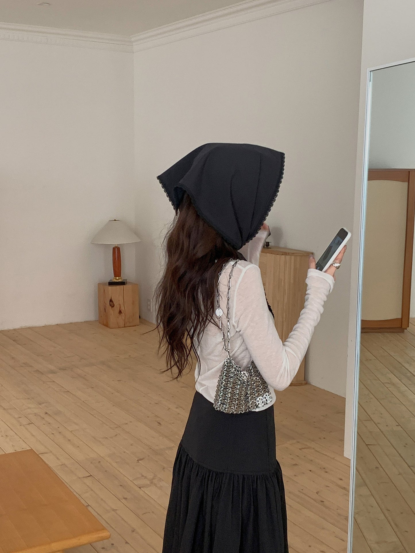 angle scarf&skirt set-2col