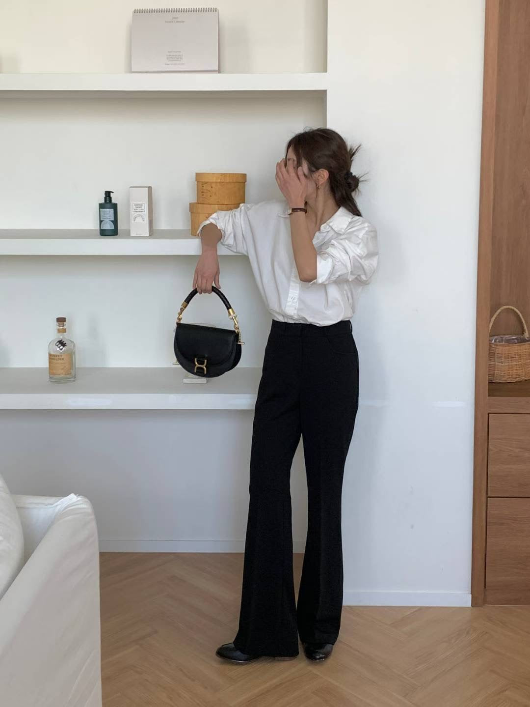 Long slim bootcut slacks-2col