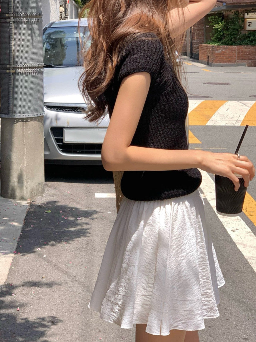 Loe square neck drop shoulder knit-2col