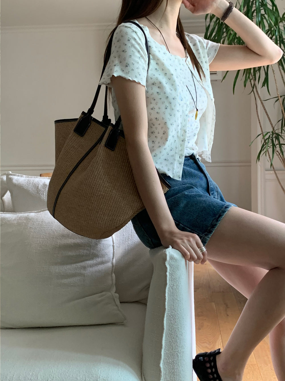 like sleeveless&cardigan set-2col