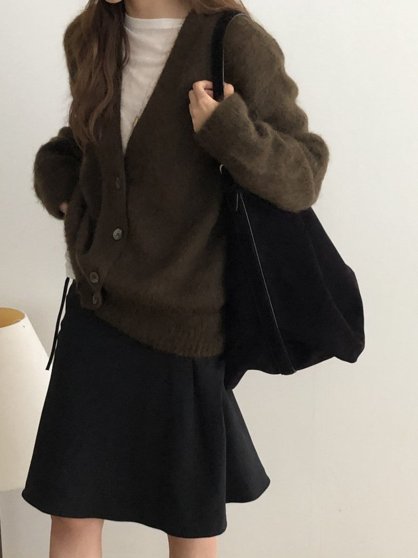 Amelie brushed mohair cardigan-2col