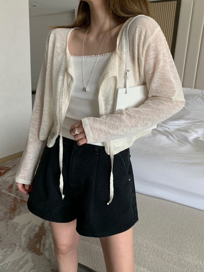 see-through strap cardigan-3col