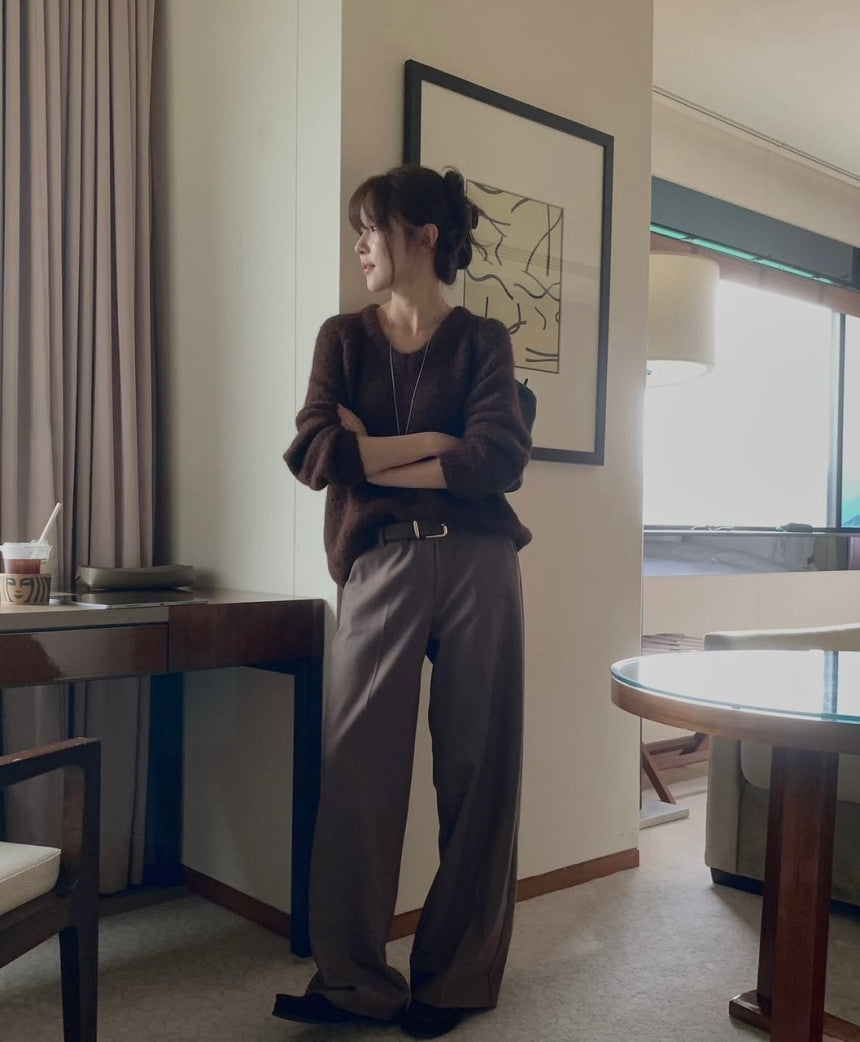 Match wool slacks-2col/ショート丈あり