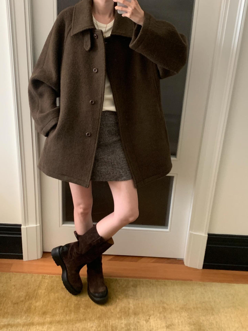 Carry half baby alpaca coat-3col