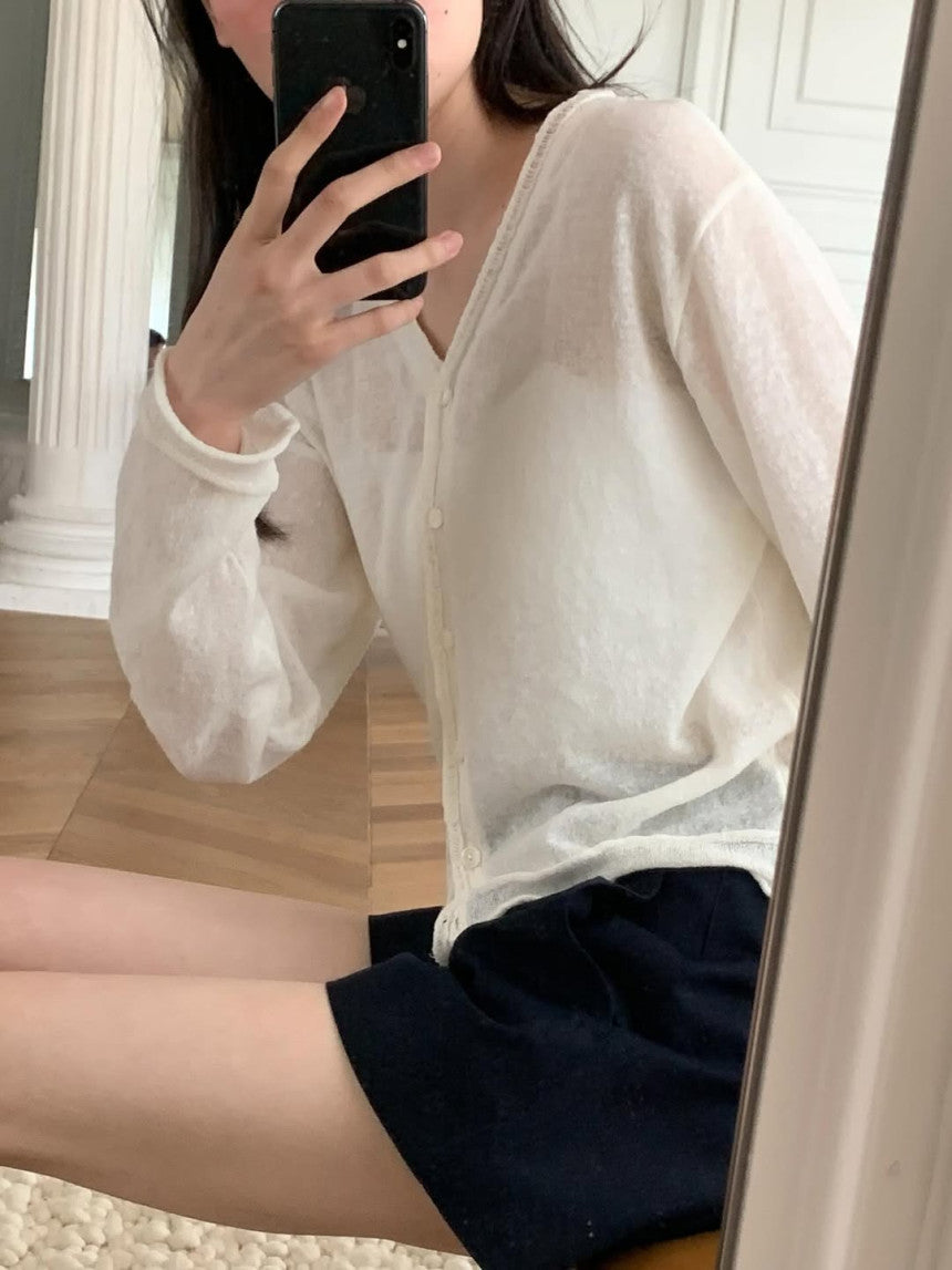 shop linen cardigan-4col