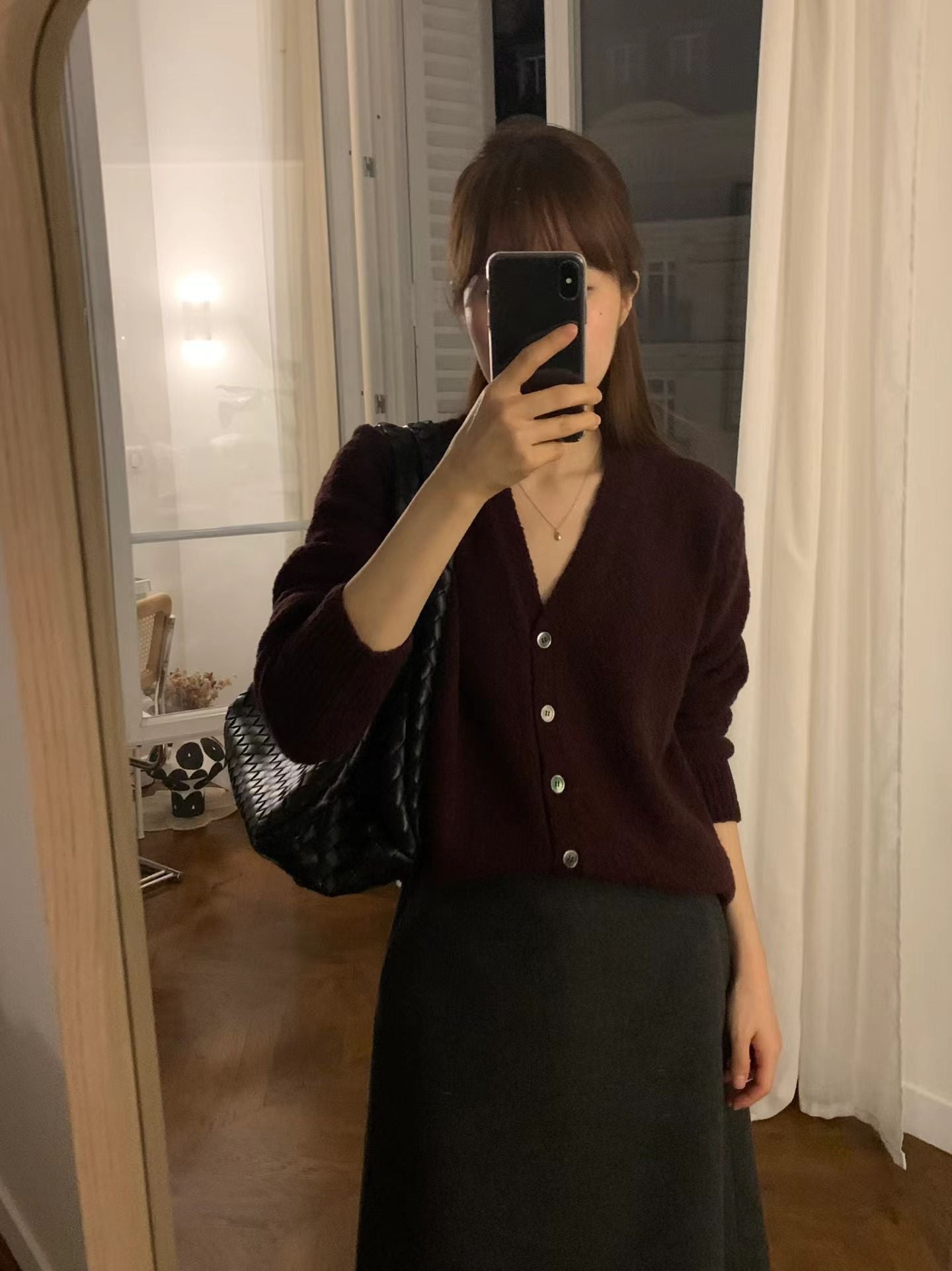 Ounce bokashi wool boucle cardigan-2col