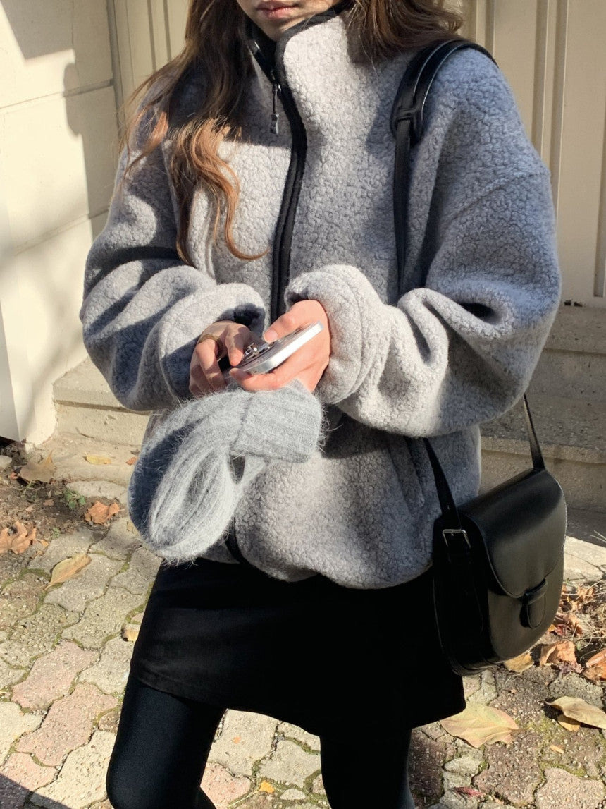 Cris fine wool dumble zip up jumper-3col