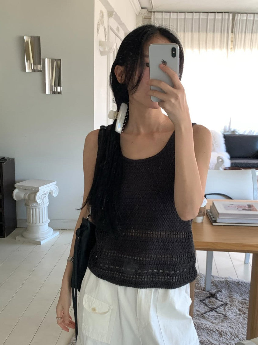 cindy crochet sleeveless-2col