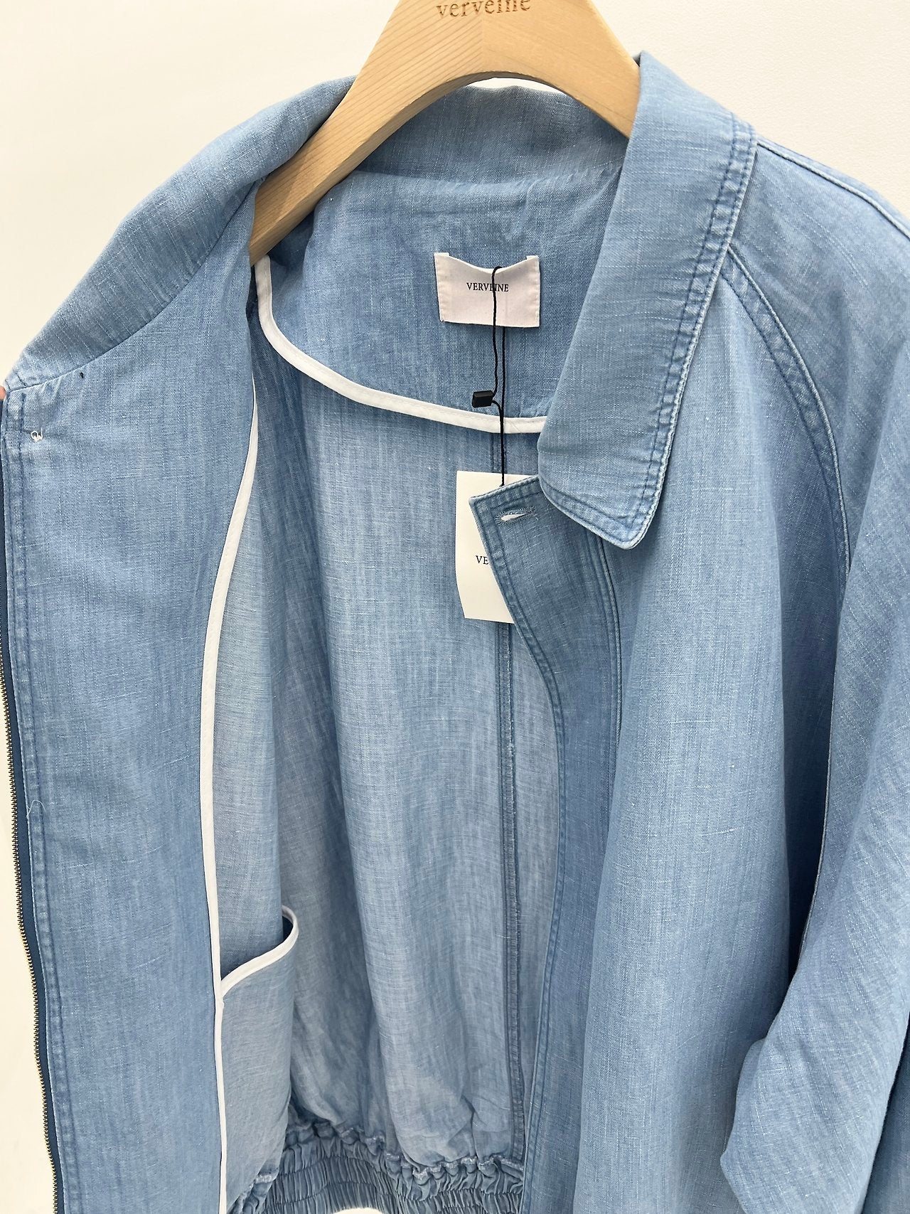 Eloi washed linen denim blouson