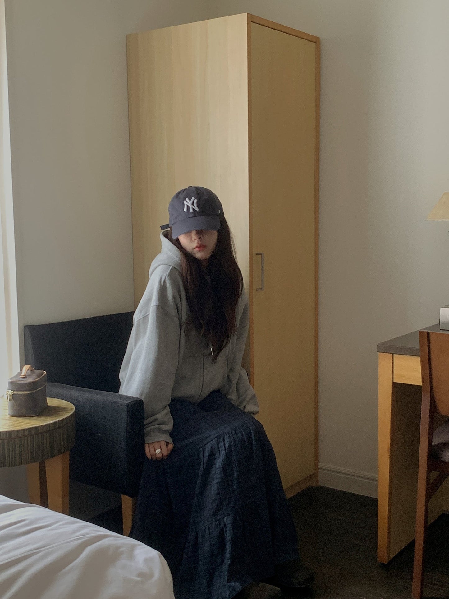 Essential gimo hood zip-up&pants&skirt-3col