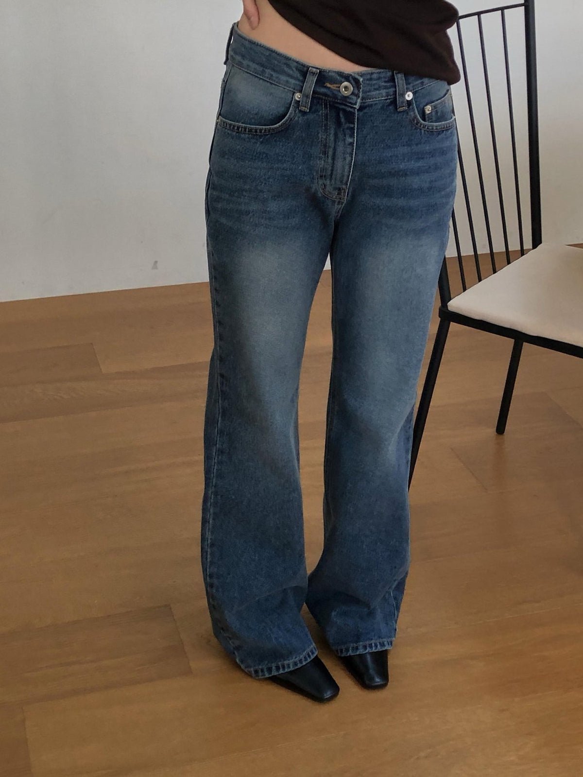 rise bootcut denim