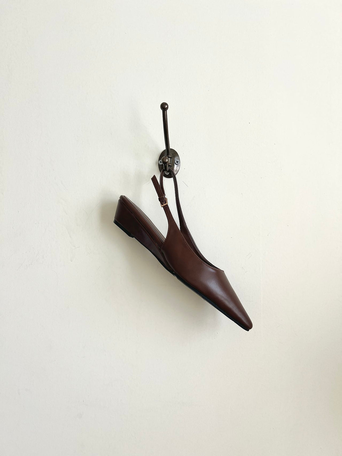Wedge sling back with pointed toe