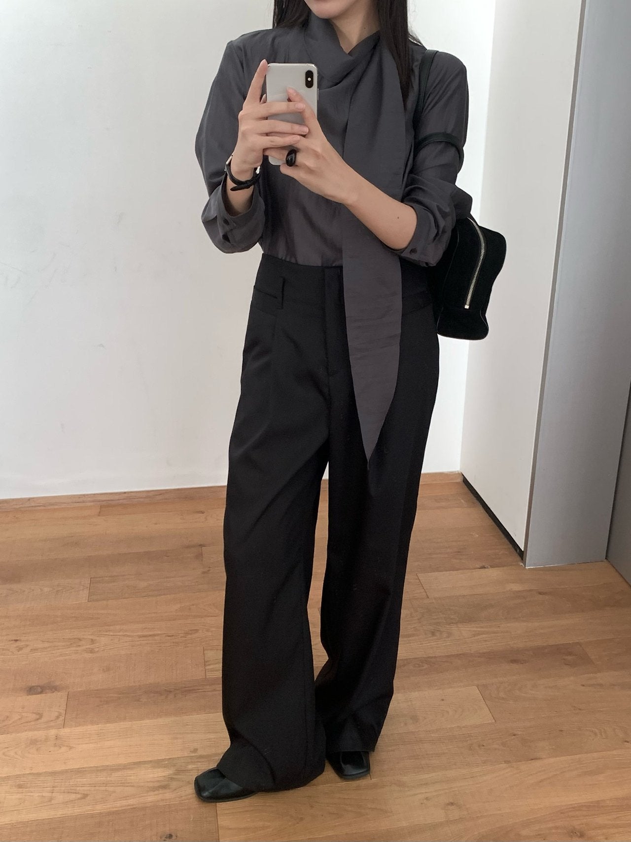 Barrel tie blouse-2col