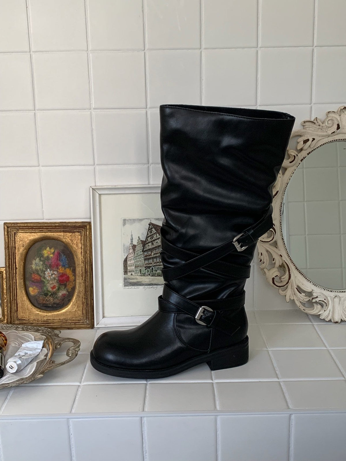 vintage belt boots-2col