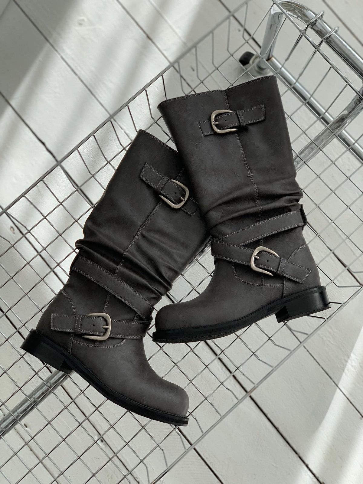 buckle fold-over boots-2col