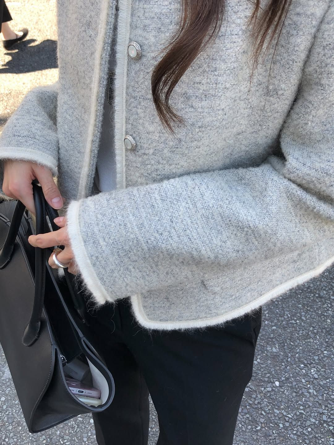 rowen contrast tweed jacket